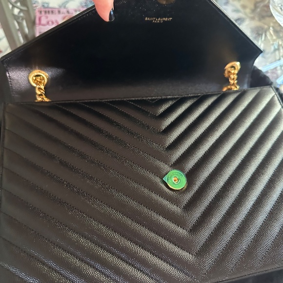 SAINT LAURENT Envelope Large Bag Matelasse Grain De Powder Embossed Leather - Picture 2 of 6